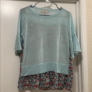 Loft mixed media blouse size S NWT